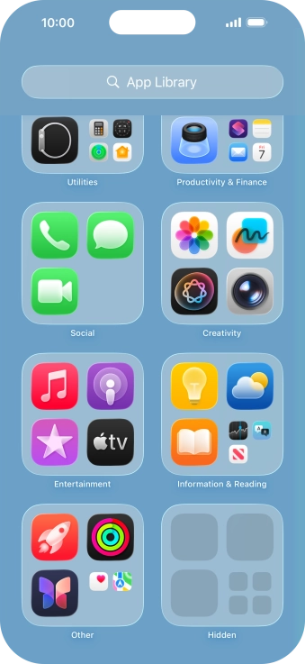The app is now placed in the Hidden folder in the App Library.