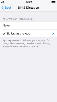 Press the required setting to turn the function on or off.
