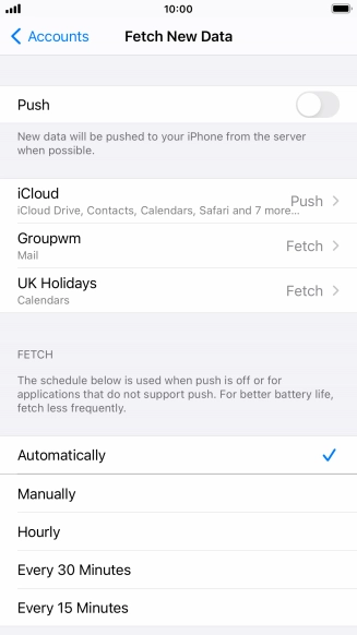 If you turn off the function, press the required setting.