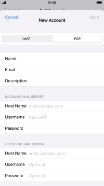 Press Host Name and key in the name of your email provider's incoming server.