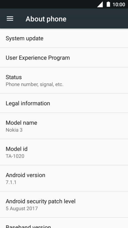 Press System update. If a new software version is available, it's displayed. Follow the instructions on the screen to update the phone software.