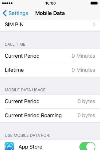 The data usage is displayed below MOBILE DATA USAGE.