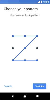 Repeat the selected phone lock code and press CONFIRM.