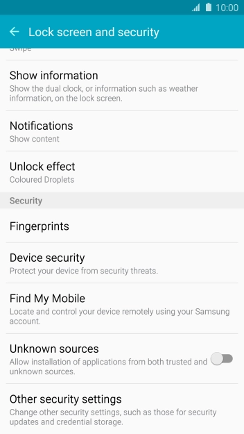Press Other security settings.