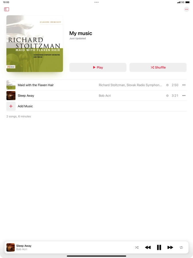 Press the song title.