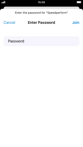 Key in the password for the Wi-Fi network and press Join.