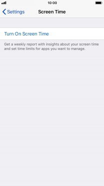 Press Turn On Screen Time.