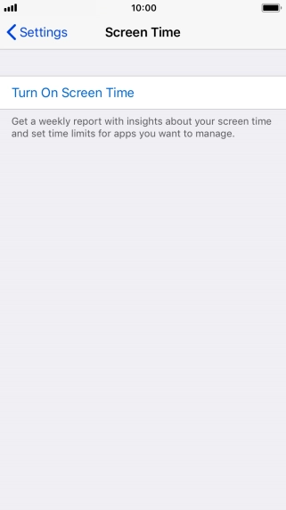 Press Turn On Screen Time.