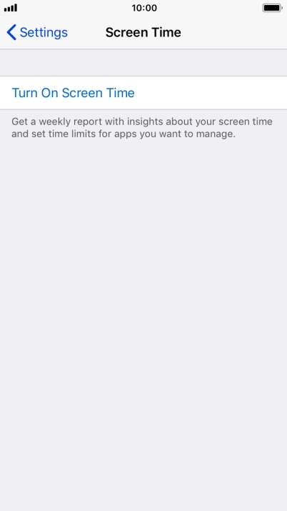 Press Turn On Screen Time.