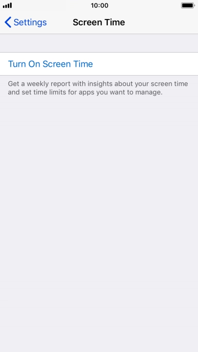 Press Turn On Screen Time.