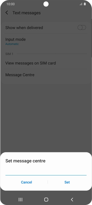 Key in +61415011501 and press Set.