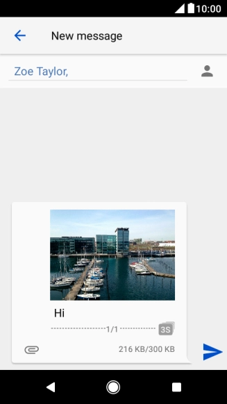 Press the send icon when you've finished your picture message.