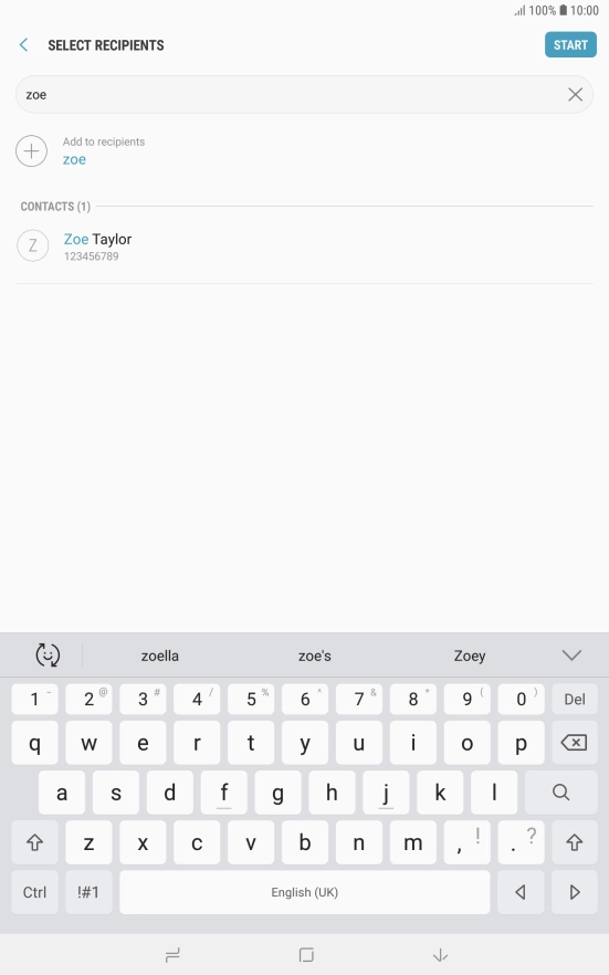 Press the required contact.