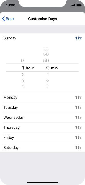 Select the required time limit.