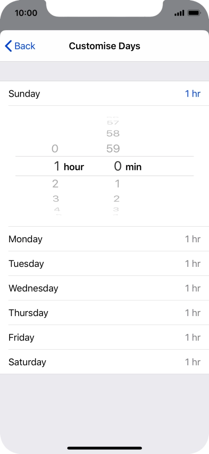 Select the required time limit.