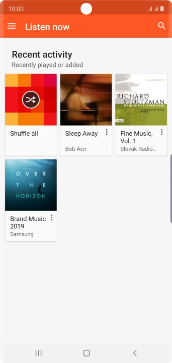 Slide your finger right starting from the left side of the screen.