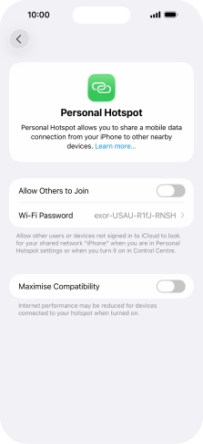 Press Wi-Fi Password and key in the required password.