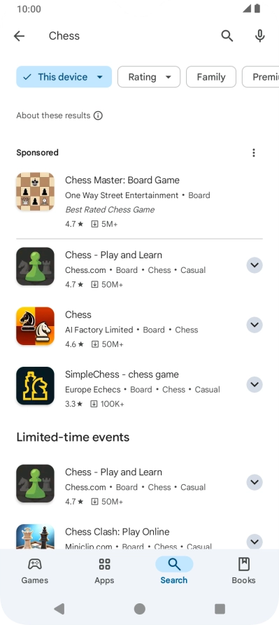 Press the required app.