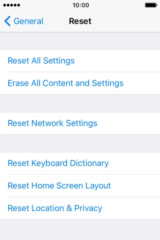 Press Reset All Settings.