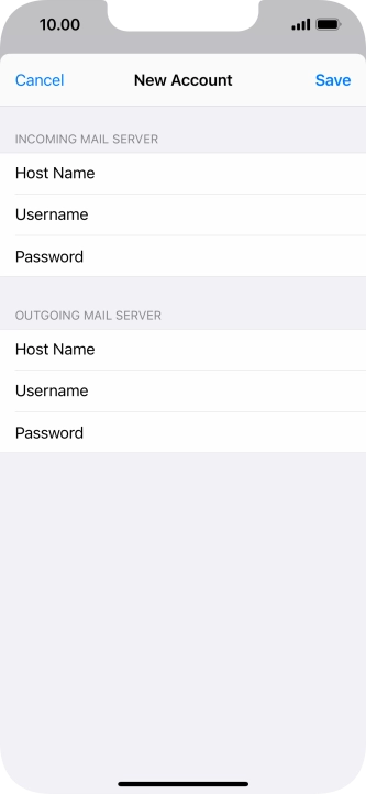 Press Save. Your email account has now been set up. To select more settings for incoming and outgoing server, proceed with the following steps.