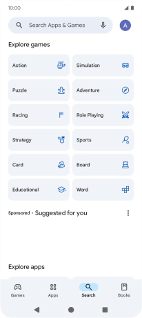 Press the search field.