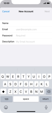Press Email and key in your email address.