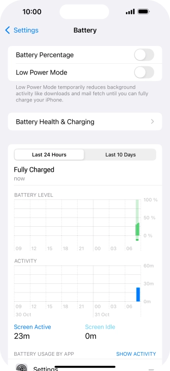 Press the indicator next to 