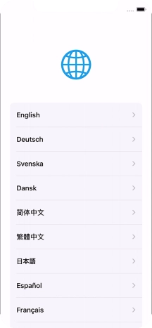 Press the required language.