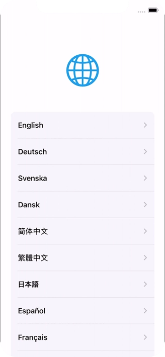 Press the required language.