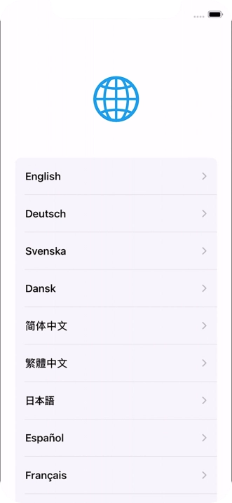 Press the required language.