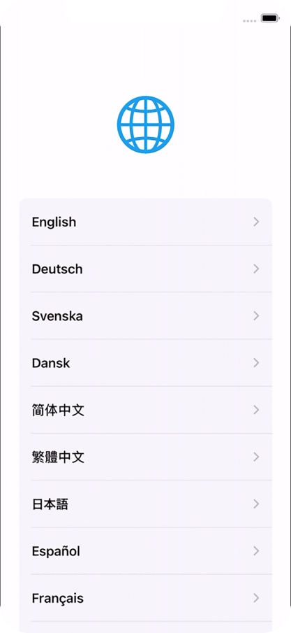 Press the required language.