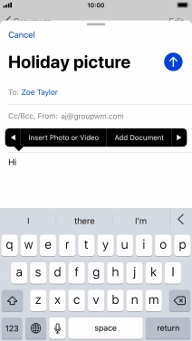Press Insert Photo or Video and follow the instructions on the screen to attach a picture or a video clip.