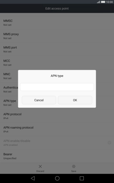 Key in default and press OK.