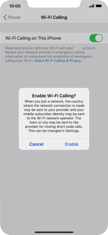 If you turn on the function, press Enable.