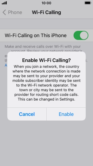 If you turn on the function, press Enable.