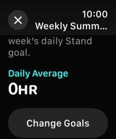 Follow the instructions on the screen to see an activity summary for the current week or to adjust the daily activity goal.