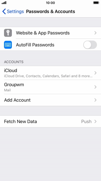 Press the name of the email account you've just set up.