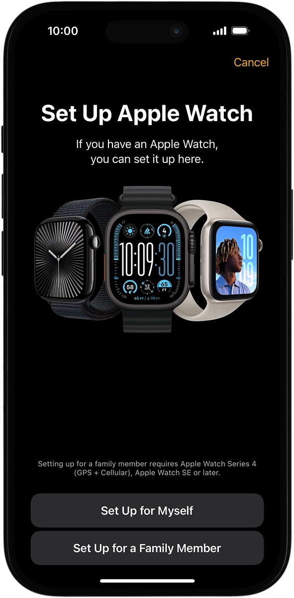 On your phone: When this screen is displayed, your Apple Watch is connected to your phone.