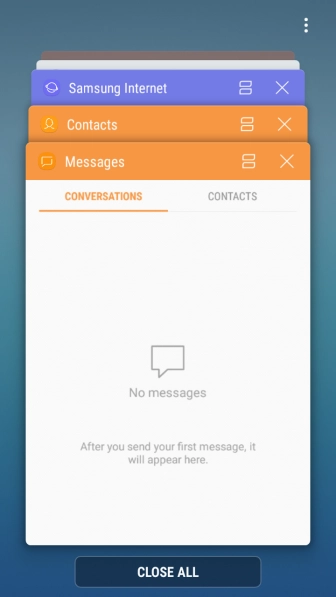 To end one running application, slide your finger right on the required application.
