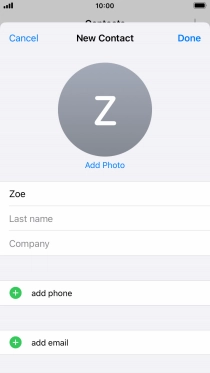 Press Last name and key in the last name.