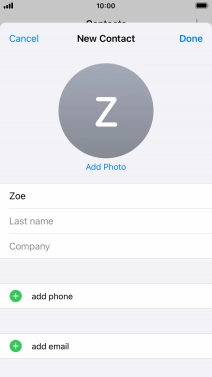 Press Last name and key in the last name. Press Last name and key in the last name.