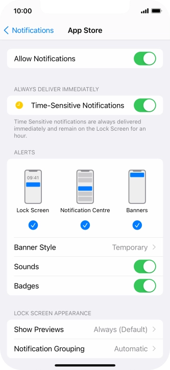 Press the indicator next to 