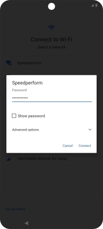Key in the password for the Wi-Fi network and press Connect.