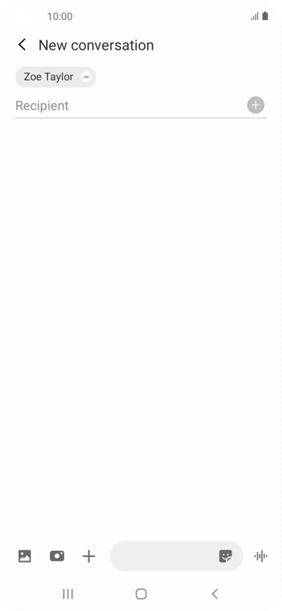 Press the text input field and write the text for your picture message.