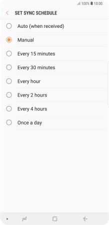 Press the required setting.