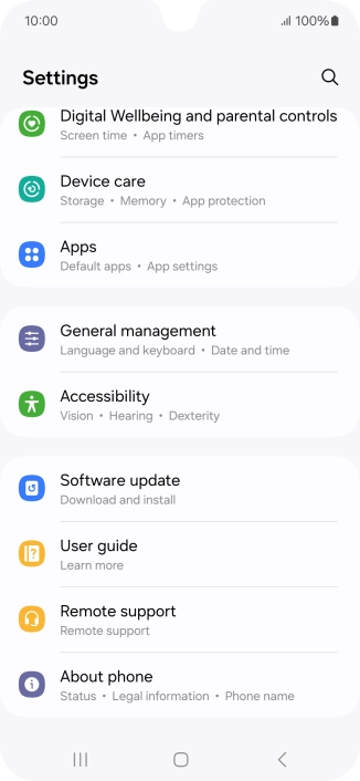 Press Software update.