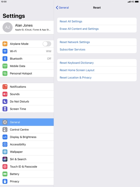 Press Reset All Settings.
