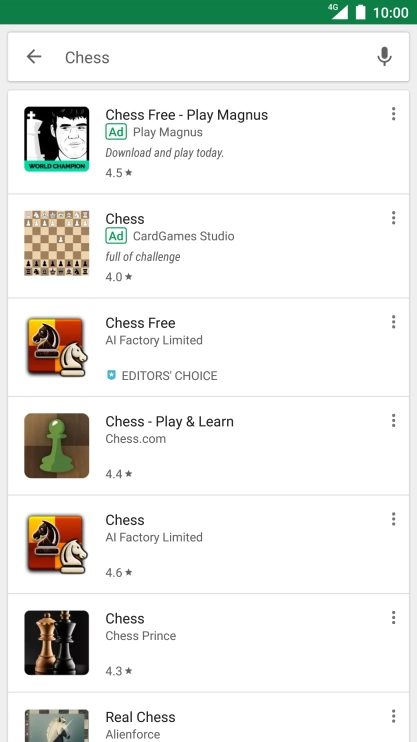 Press the required app.