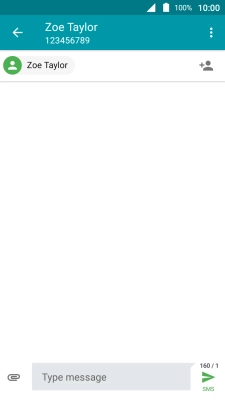 Press the text input field and write the text for your text message.