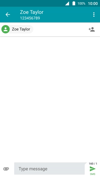 Press the text input field and write the text for your text message.